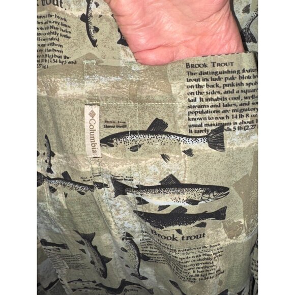 Columbia Sportswear XL Fishing L/S Button Shirt 100% Cotton Brook Trout Green - Picture 7 of 9